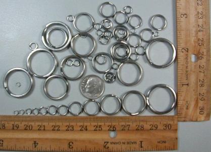 100 pcs stainless split rings 10 sizes available